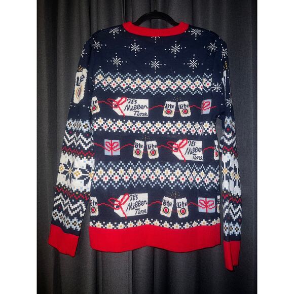 Ugly Christmas Sweater Xmas Size Medium Miller Lite - Picture 3 of 3
